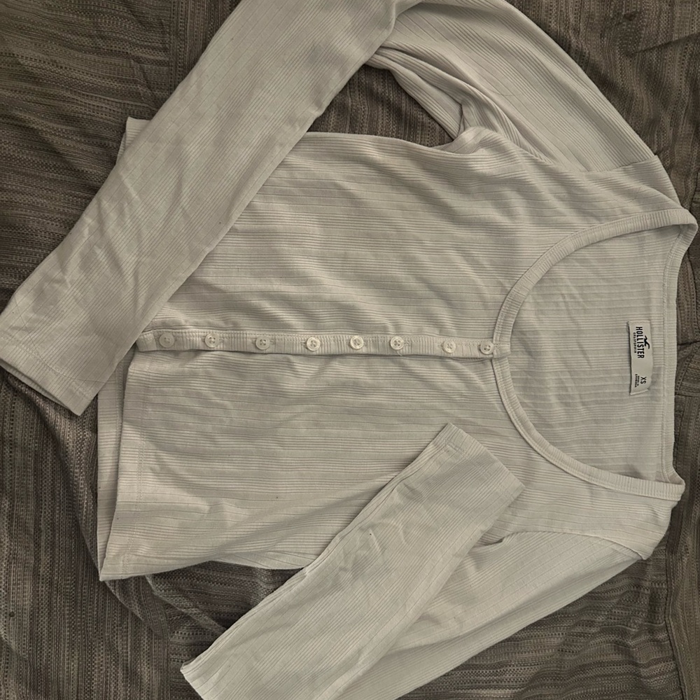 Hollister White Long Sleeve Top XS